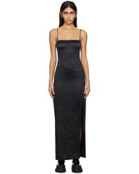 Ganni ブラック ベルベット ルーシュ マキシドレス ブラック | Lyst