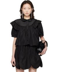 Simone Rocha - Cropped Puff Sleeve Ruffle Frill Shirt - Lyst