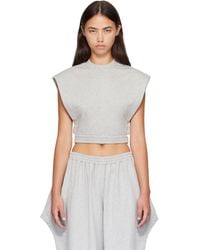 Alaïa - Fleece Jersey Crop Top - Lyst