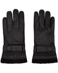HUGO - Black Goatskin Gloves - Lyst