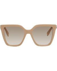 Fendi - Beige Square Sunglasses - Lyst