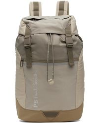 PS by Paul Smith - Beige Paneled Backpack - Lyst