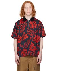 Sacai - Red & Navy Floral Shirt - Lyst