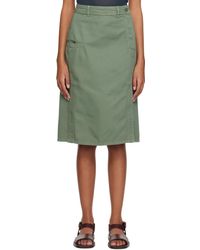 Lemaire - Green Straight Denim Miniskirt - Lyst