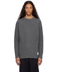 Emporio Armani - Gray Rib Sweater - Lyst