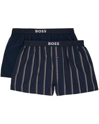 BOSS - Ensemble de deux boxers bleu marine à bouton - Lyst