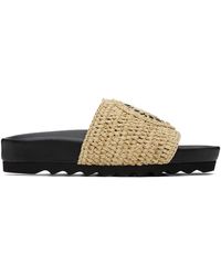 Stella McCartney - Elyse Raffia Logo Slides - Lyst