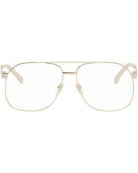 Gucci - Gold Aviator Glasses - Lyst