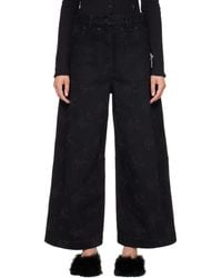 Simone Rocha - Embellished Cropped Wide Leg Utility Curve Jeans - Lyst