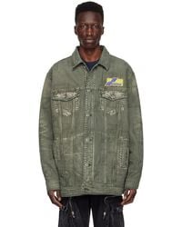 we11done - Jacquard Logo Denim Jacket - Lyst