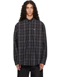 Vetements - Chemise Noir À Carreaux Et À Logo De Style Métal - Lyst