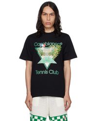 Casablancabrand - Ssense Exclusive Black 'tennis Club Icon' T-shirt - Lyst