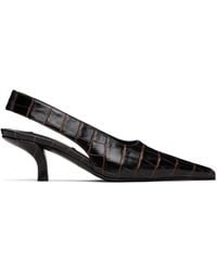 TOTEME - Classic Croco-Embossed Slingback Heels - Lyst