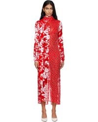 Marine Serre - Regenerated Raso Silk Scarves Ls Maxi Dress - Lyst