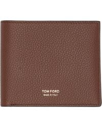 Tom Ford - Tan Grain Leather Classic Bifold Wallet - Lyst