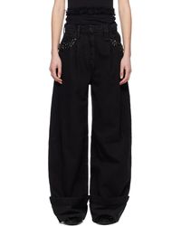 Simone Rocha ネイビー Turbo Embellished Puddle ジーンズ