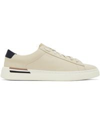 BOSS - Off-white Leather Sneakers - Lyst