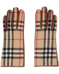 Burberry - Check Wool Gloves - Lyst