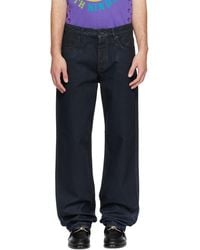 Marine Serre - Moon Waxed Denim Straight Jeans - Lyst