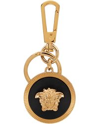 Versace - Gold & Black Medusa biggie Keychain - Lyst
