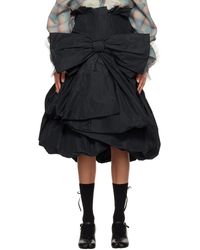 Maison Margiela - Black Voluminous Bow Midi Skirt - Lyst