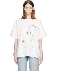 MM6 by Maison Margiela - Off- Horse Print Cotton T-Shirt - Lyst