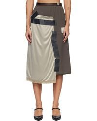 Maison Mihara Yasuhiro - Combined Tape Lingerie Midi Skirt - Lyst