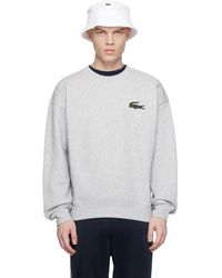 Lacoste - Gray Crocodile Badge Sweatshirt - Lyst