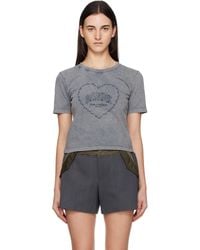 Ganni - Washed Heart Cropped T-Shirt - Lyst