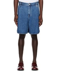 WOOYOUNGMI - Blue Pleated Shorts - Lyst