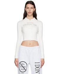 Femme Vêtements Sweats et pull overs Sweats à fermeture éclair Pull en tricot à glissière Synthétique PRAYING en coloris Blanc 