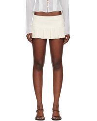 GUIZIO - Off- Pleated Micro Miniskirt - Lyst