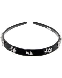 ShuShu/Tong - Ras-Du-Cou Noir À Ornement Floraux À Zircons Édition Yvmin - Lyst