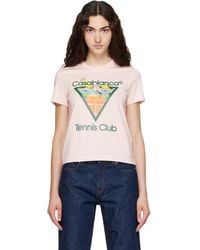 CASABLANCA - Tennis Club Icon Pyramid Abduction Fitted T‑Shirt - Lyst