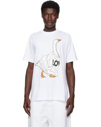 Moschino - T-Shirt Blanc En Coton Bio À Image D'Oie - Lyst