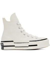 Converse Chuck 70 Plus Egret High-top Lace-up Sneakers in Black