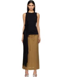 MM6 by Maison Martin Margiela - ブラック リブ フリンジ ロゴ トップス - Lyst