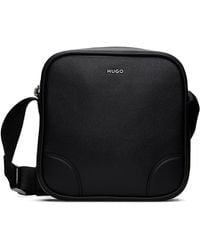 HUGO - Grained Leather Messenger Bag - Lyst