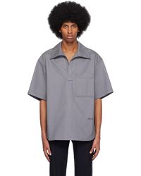 WOOYOUNGMI - Gray Patch Pocket Denim Shirt - Lyst