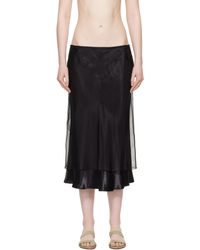 スカート Khaite Monina Black Viscose Midi Skirt Khaite Monina Black Viscose Midi Skirt in Black | THE LIST