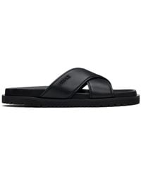 Versace - Sandales Noires À Logo - Lyst
