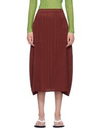 Pleats Please Issey Miyake - Burgundy Monthly Colors October Maxi Skirt - Lyst