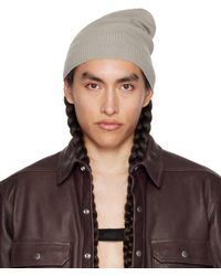 Rick Owens - Off-white Ribbed Beanie - Lyst