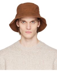 Acne Studios - Brown Embroidered Bucket Hat - Lyst
