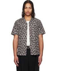 HUGO - Taupe Camp Collar Shirt - Lyst