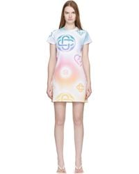 CASABLANCA - Halftone Logo T‑Shirt Minidress - Lyst