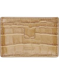 Tom Ford - Tan Shiny Croc 'T Line' Classic Card Holder - Lyst