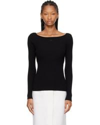 Courreges - Square Neck Rib Knit Sweater - Lyst