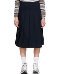 A.P.C. - Pleated Midi Skirt - Lyst