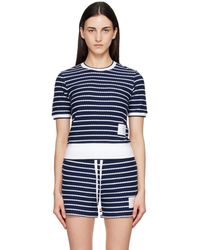 Thom Browne - Striped Honeycomb Rib T-Shirt - Lyst